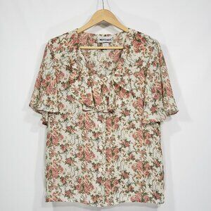 Vintage NOTCHES Floral Short Sleeve Blouse   Size Medium